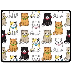 Cat-kitten-seamless-pattern Fleece Blanket (large) 