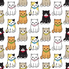 Cat-kitten-seamless-pattern Play Mat (square) by Jancukart