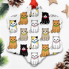 Cat-kitten-seamless-pattern Ornament (snowflake)