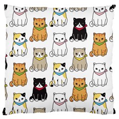 Cat-kitten-seamless-pattern Large Cushion Case (one Side)