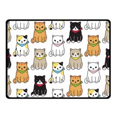 Cat-kitten-seamless-pattern Double Sided Fleece Blanket (small)  by Jancukart