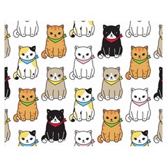 Cat-kitten-seamless-pattern Double Sided Flano Blanket (medium) 