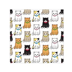 Cat-kitten-seamless-pattern Square Satin Scarf (30  X 30 )