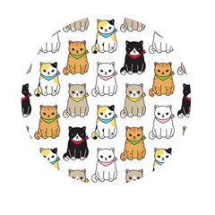 Cat-kitten-seamless-pattern Mini Round Pill Box (pack Of 5) by Jancukart