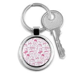 Cute-girly-seamless-pattern Key Chain (round)