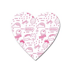 Cute-girly-seamless-pattern Heart Magnet