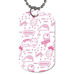 Cute-girly-seamless-pattern Dog Tag (one Side)