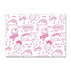 Cute-girly-seamless-pattern Sticker A4 (10 Pack)