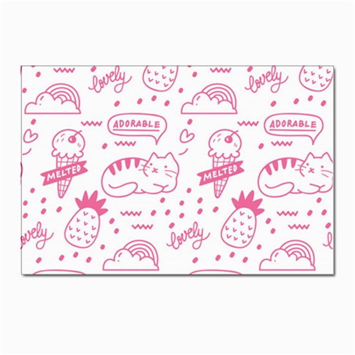 Cute-girly-seamless-pattern Postcard 4 x 6  (Pkg of 10)