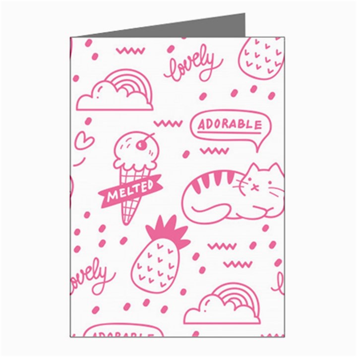 Cute-girly-seamless-pattern Greeting Cards (Pkg of 8)