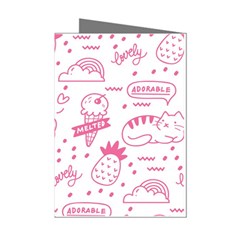 Cute-girly-seamless-pattern Mini Greeting Cards (pkg Of 8)