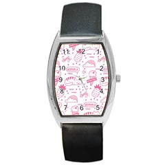 Cute-girly-seamless-pattern Barrel Style Metal Watch