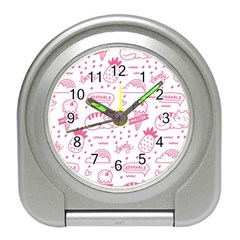 Cute-girly-seamless-pattern Travel Alarm Clock