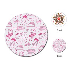 Cute-girly-seamless-pattern Playing Cards Single Design (round)