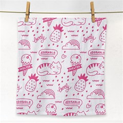 Cute-girly-seamless-pattern Face Towel by Jancukart