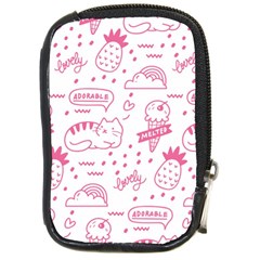 Cute-girly-seamless-pattern Compact Camera Leather Case