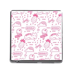 Cute-girly-seamless-pattern Memory Card Reader (square 5 Slot)