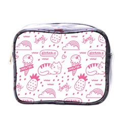 Cute-girly-seamless-pattern Mini Toiletries Bag (one Side)