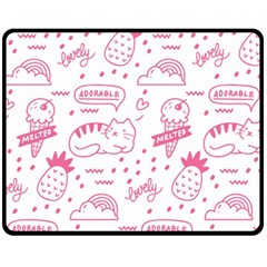 Cute-girly-seamless-pattern Fleece Blanket (medium) 