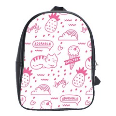 Cute-girly-seamless-pattern School Bag (xl)