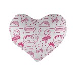 Cute-girly-seamless-pattern Standard 16  Premium Heart Shape Cushions Back