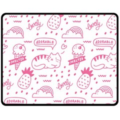 Cute-girly-seamless-pattern Double Sided Fleece Blanket (medium) 