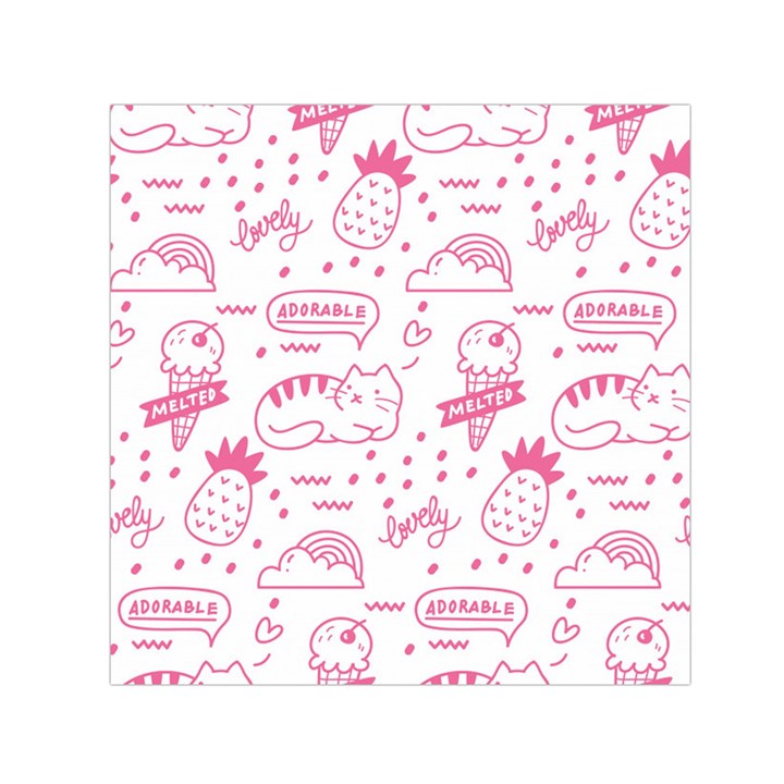 Cute-girly-seamless-pattern Square Satin Scarf (30  x 30 )