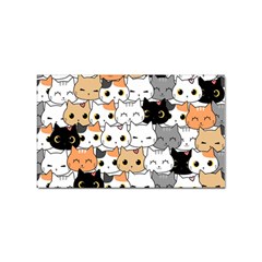 Cute-cat-kitten-cartoon-doodle-seamless-pattern Sticker Rectangular (10 Pack) by Jancukart