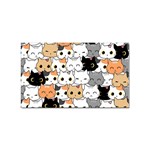 Cute-cat-kitten-cartoon-doodle-seamless-pattern Sticker Rectangular (10 pack) Front