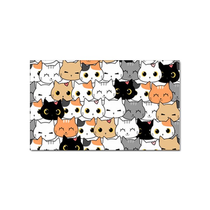 Cute-cat-kitten-cartoon-doodle-seamless-pattern Sticker Rectangular (10 pack)