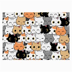 Cute-cat-kitten-cartoon-doodle-seamless-pattern Large Glasses Cloth