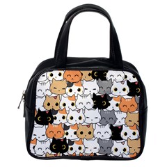 Cute-cat-kitten-cartoon-doodle-seamless-pattern Classic Handbag (one Side) by Jancukart