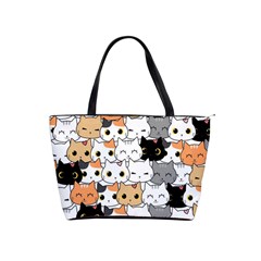 Cute-cat-kitten-cartoon-doodle-seamless-pattern Classic Shoulder Handbag by Jancukart