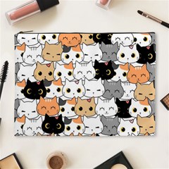 Cute-cat-kitten-cartoon-doodle-seamless-pattern Cosmetic Bag (xl) by Jancukart