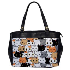 Cute-cat-kitten-cartoon-doodle-seamless-pattern Oversize Office Handbag