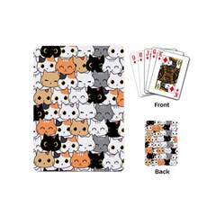 Cute-cat-kitten-cartoon-doodle-seamless-pattern Playing Cards Single Design (mini)