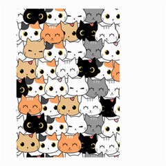 Cute-cat-kitten-cartoon-doodle-seamless-pattern Small Garden Flag (two Sides)