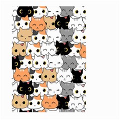 Cute-cat-kitten-cartoon-doodle-seamless-pattern Large Garden Flag (two Sides)