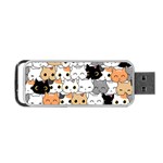 Cute-cat-kitten-cartoon-doodle-seamless-pattern Portable USB Flash (Two Sides) Front