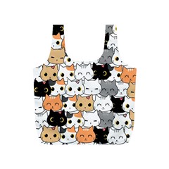 Cute-cat-kitten-cartoon-doodle-seamless-pattern Full Print Recycle Bag (s)