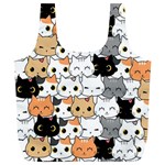 Cute-cat-kitten-cartoon-doodle-seamless-pattern Full Print Recycle Bag (XL) Front