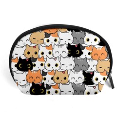 Cute-cat-kitten-cartoon-doodle-seamless-pattern Accessory Pouch (large)