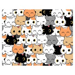 Cute-cat-kitten-cartoon-doodle-seamless-pattern Double Sided Flano Blanket (medium) 