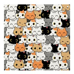 Cute-cat-kitten-cartoon-doodle-seamless-pattern Banner And Sign 4  X 4  by Jancukart