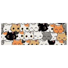 Cute-cat-kitten-cartoon-doodle-seamless-pattern Banner And Sign 9  X 3  by Jancukart