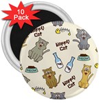 Happy-cats-pattern-background 3  Magnets (10 pack)  Front