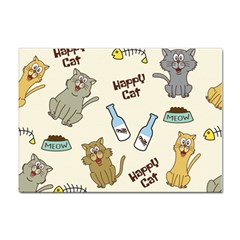 Happy-cats-pattern-background Sticker A4 (100 Pack) by Jancukart