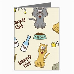 Happy-cats-pattern-background Greeting Card