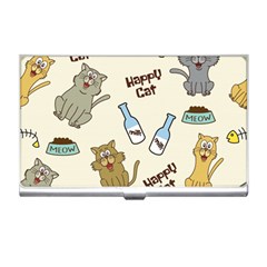 Happy-cats-pattern-background Business Card Holder