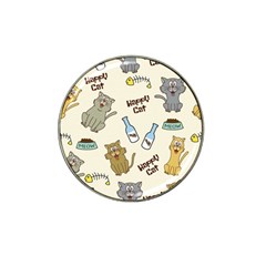 Happy-cats-pattern-background Hat Clip Ball Marker